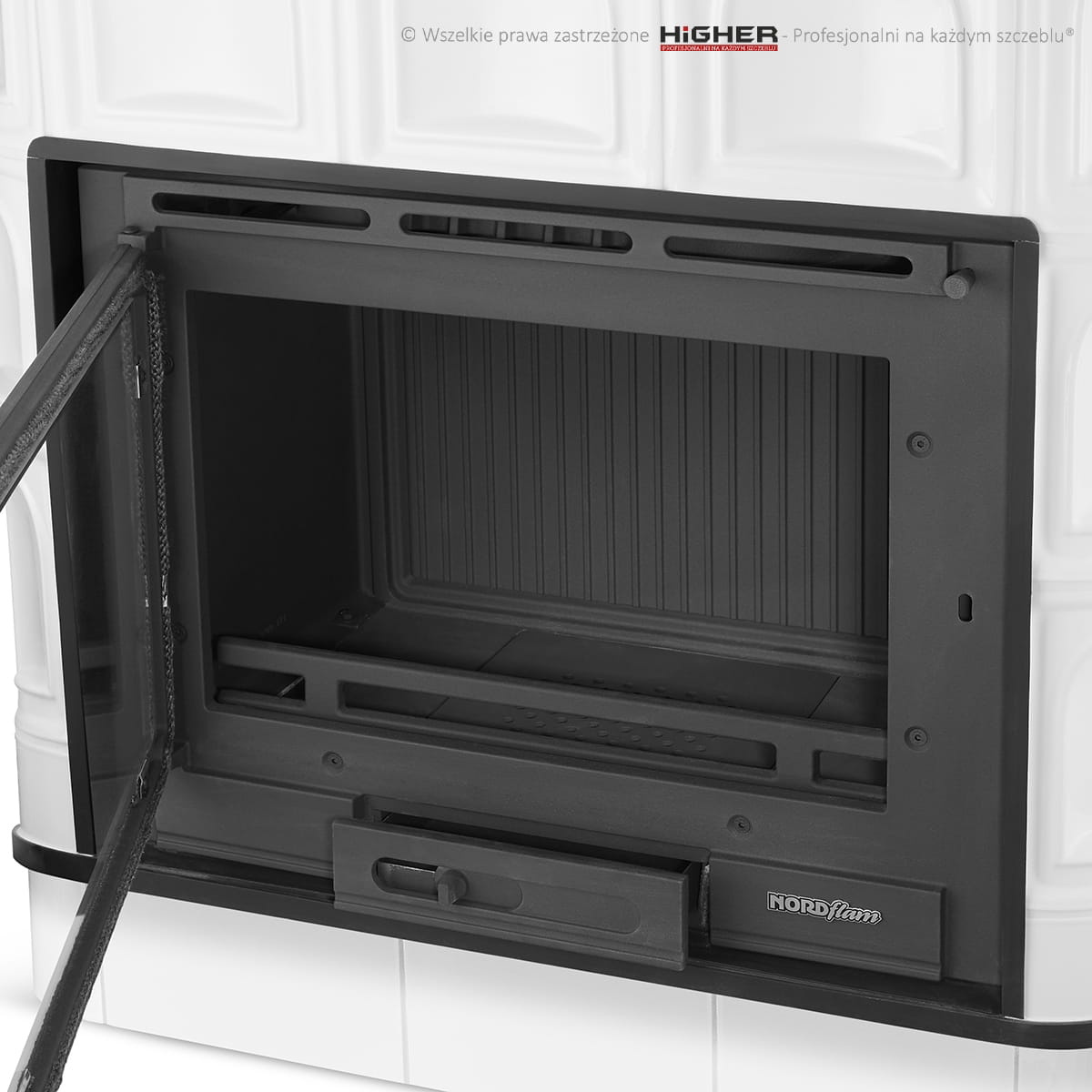 Houtkachel - 15 kW - betegeld - beige - energielabel A