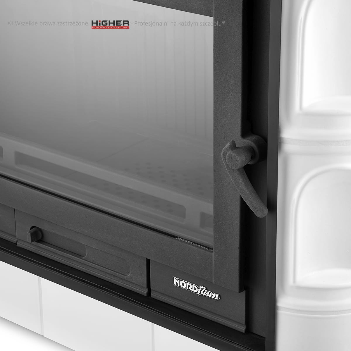 Houtkachel - 15 kW - betegeld - beige - energielabel A