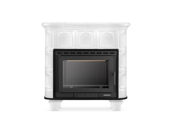 Houtkachel - 15 kW - betegeld - wit - energielabel A