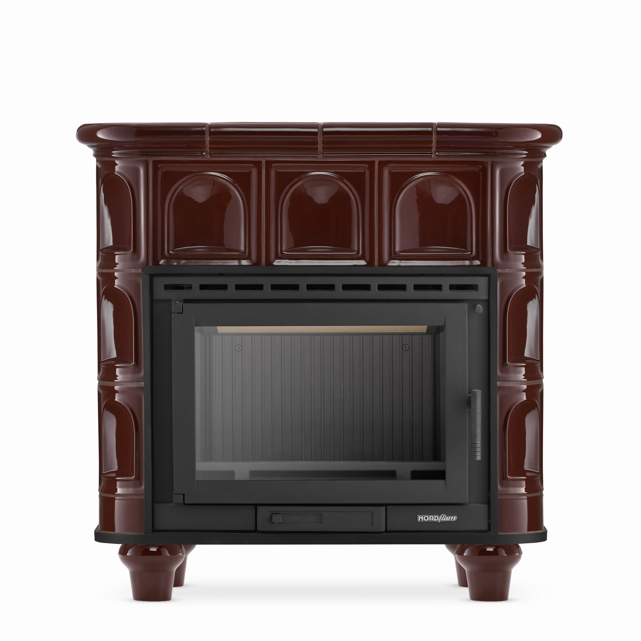 Houtkachel - 15 kW - betegeld - bruin - energielabel A