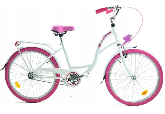 Meisjesfiets - 24 inch - zeer robuust - roze wit