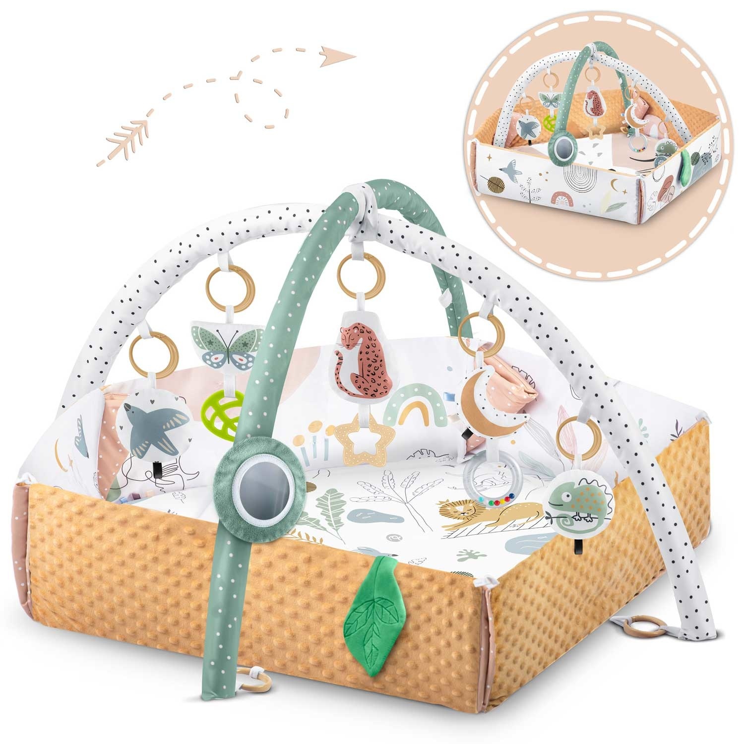Speelkleed baby - babygym  - speelmat - 98x78 cm - dinosaurus