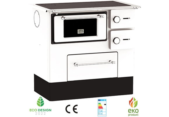 Houtfornuis - 85x91x56 cm - 5kW - wit - energielabel A