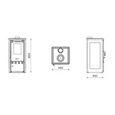Houtkachel - energielabel A - 6,5 kW - rood