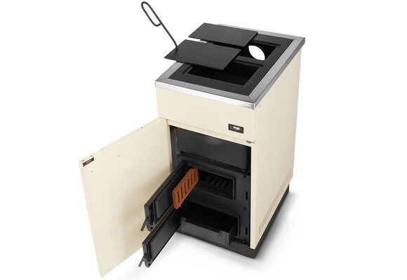 CV houtkachel - beige - energielabel: A+ - 17 kW