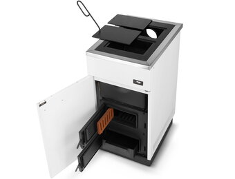 CV houtkachel - wit - energielabel: A+ - 17 kW