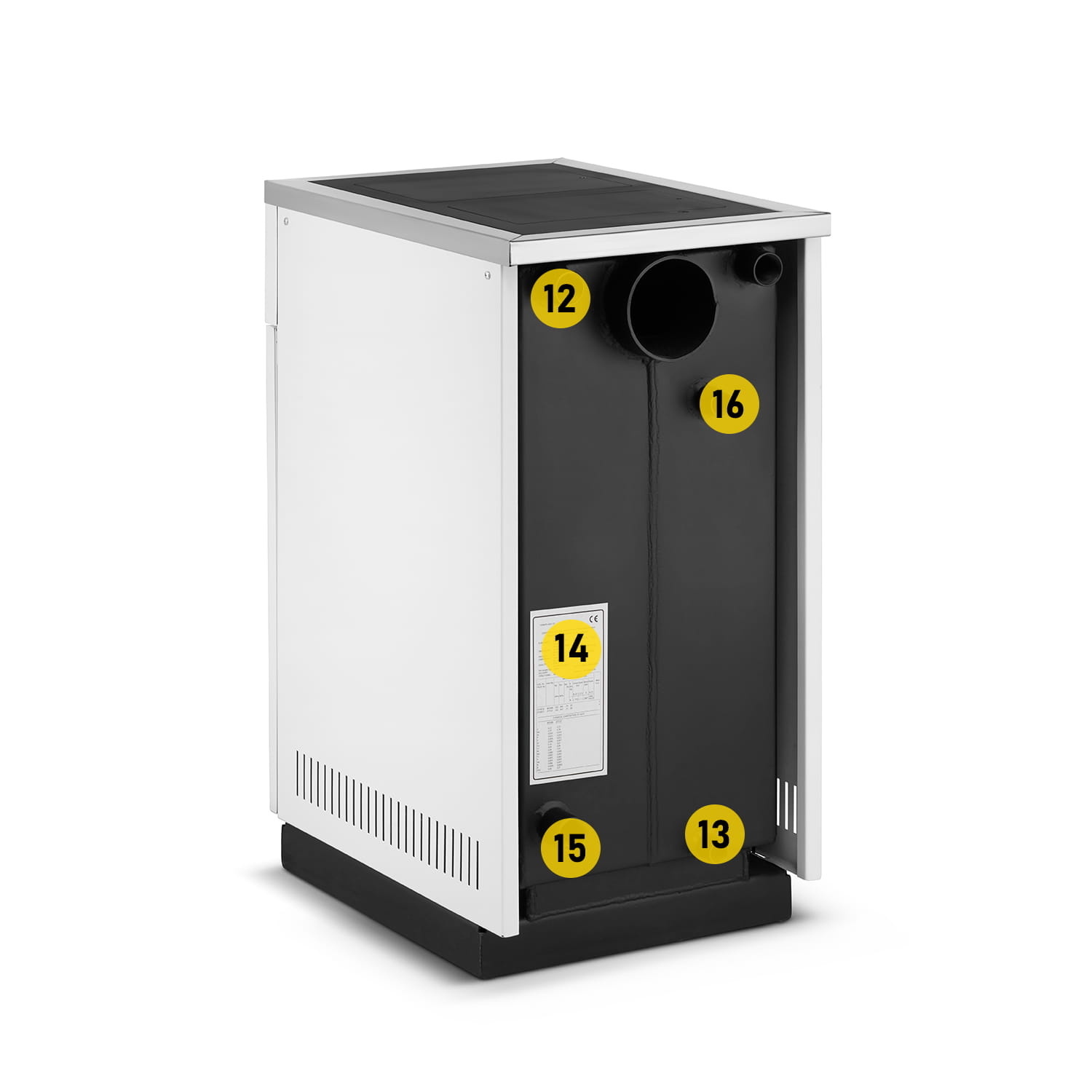 CV houtkachel - wit - energielabel: A+ - 17 kW