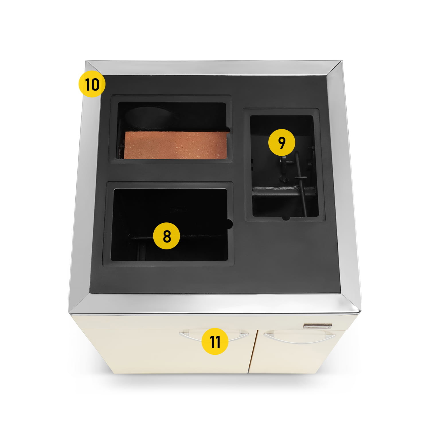 CV houtkachel - beige - energielabel: A+ - 20 kW