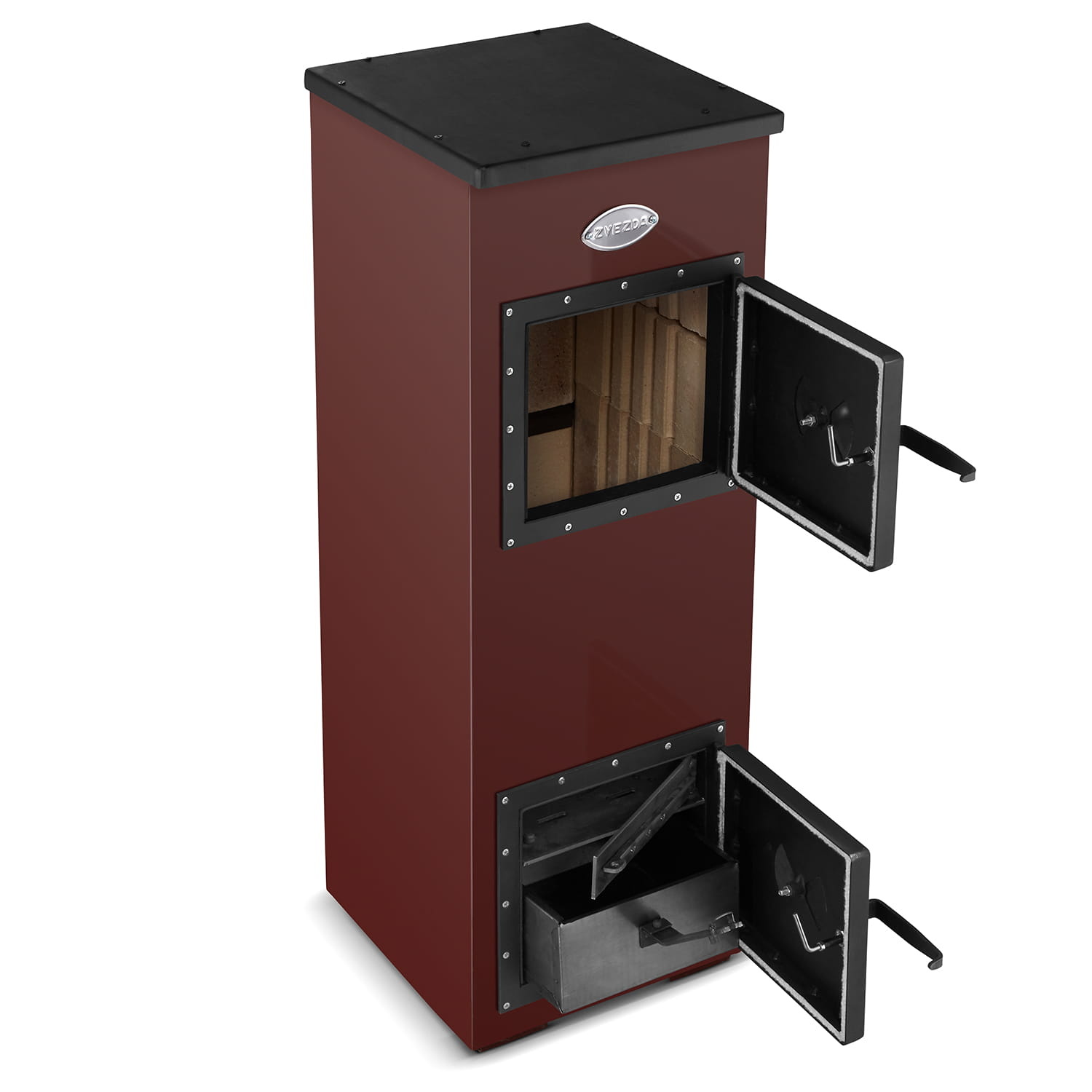 Houtkachel - 7kW - 94x32,5x33 cm - bruin