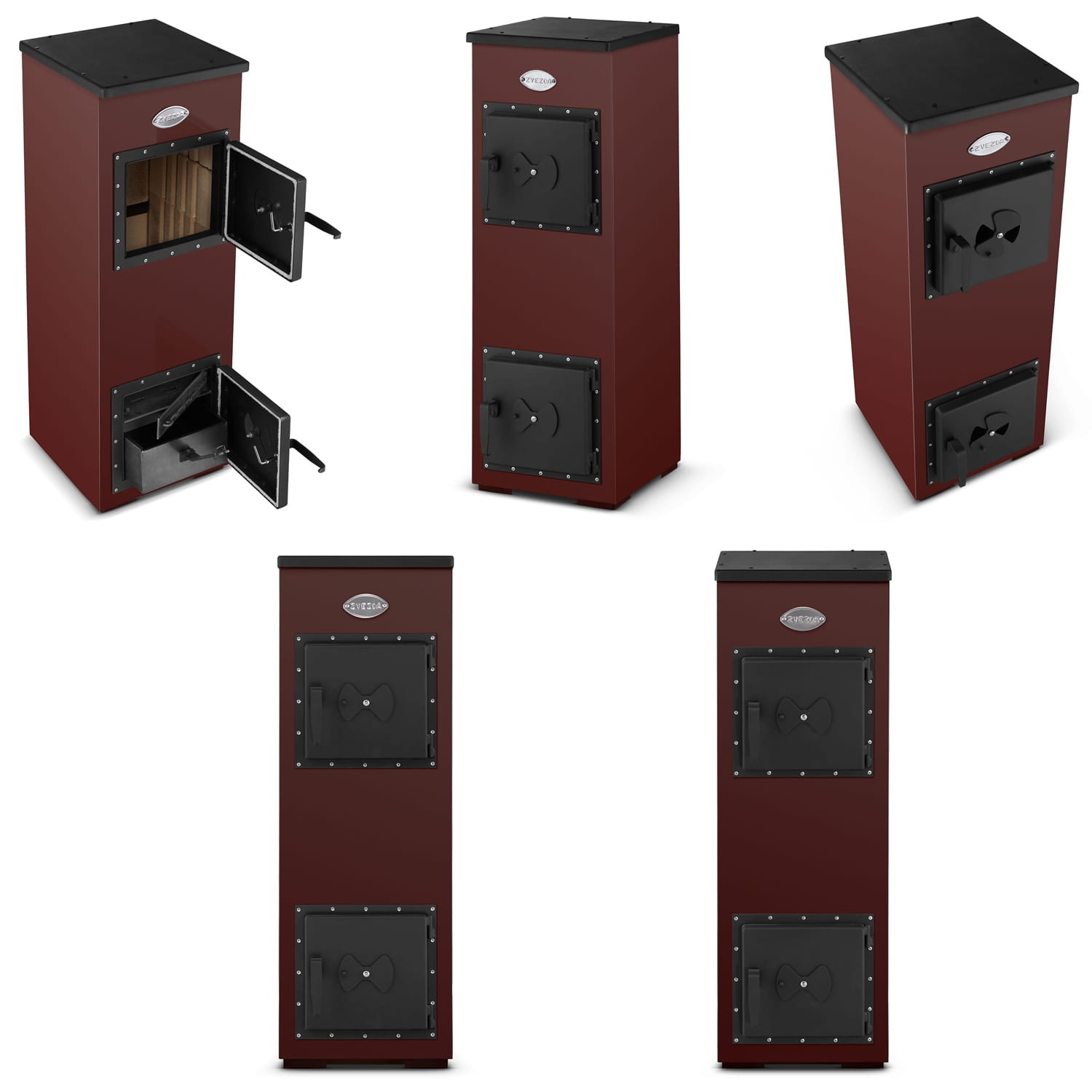 Houtkachel - 7kW - 94x32,5x33 cm - bruin