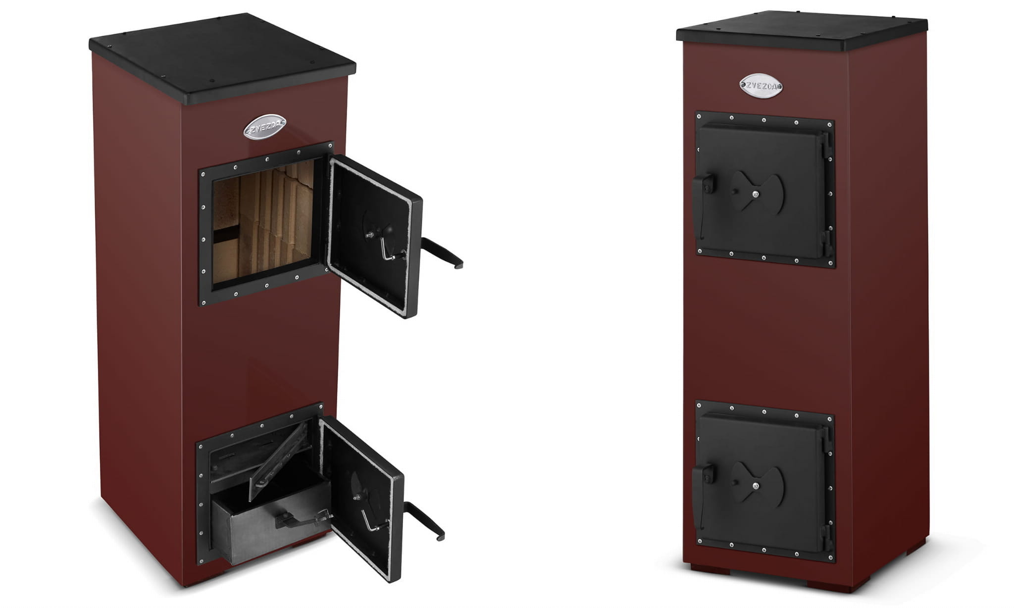 Houtkachel - 7kW - 94x32,5x33 cm - bruin