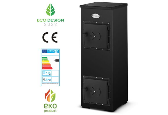 Houtkachel - 7kW - 94x32,5x33 cm - zwart
