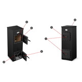 Houtkachel - 7kW - 94x32,5x33 cm - zwart