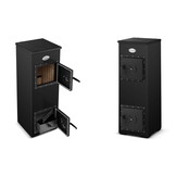 Houtkachel - 7kW - 94x32,5x33 cm - zwart