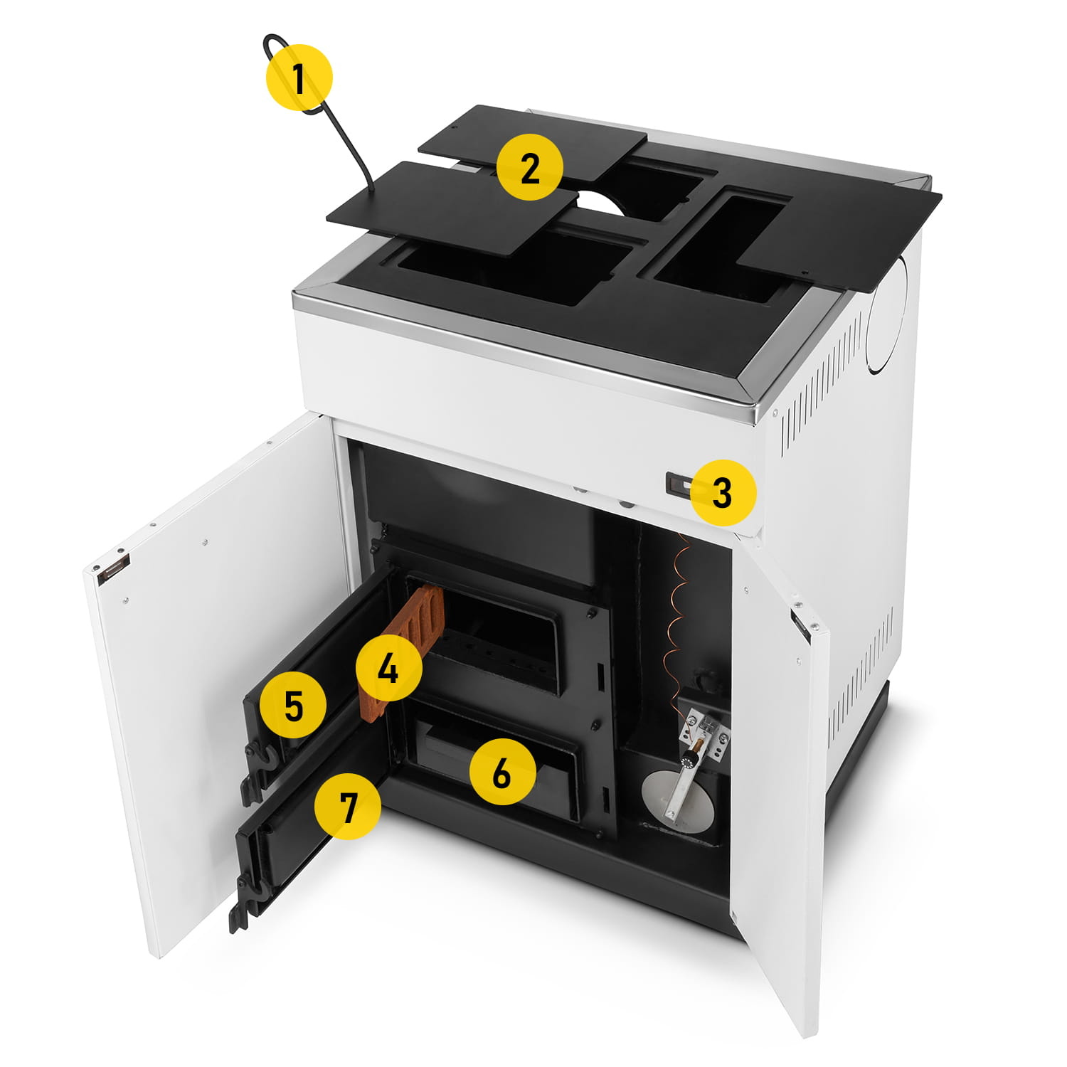 CV houtkachel - wit - energielabel: A+ - 20 kW