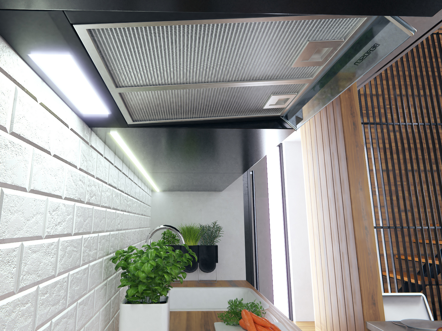 Afzuigkap - onderbouw - 50 cm - Berdsen BE-10-A - zwart