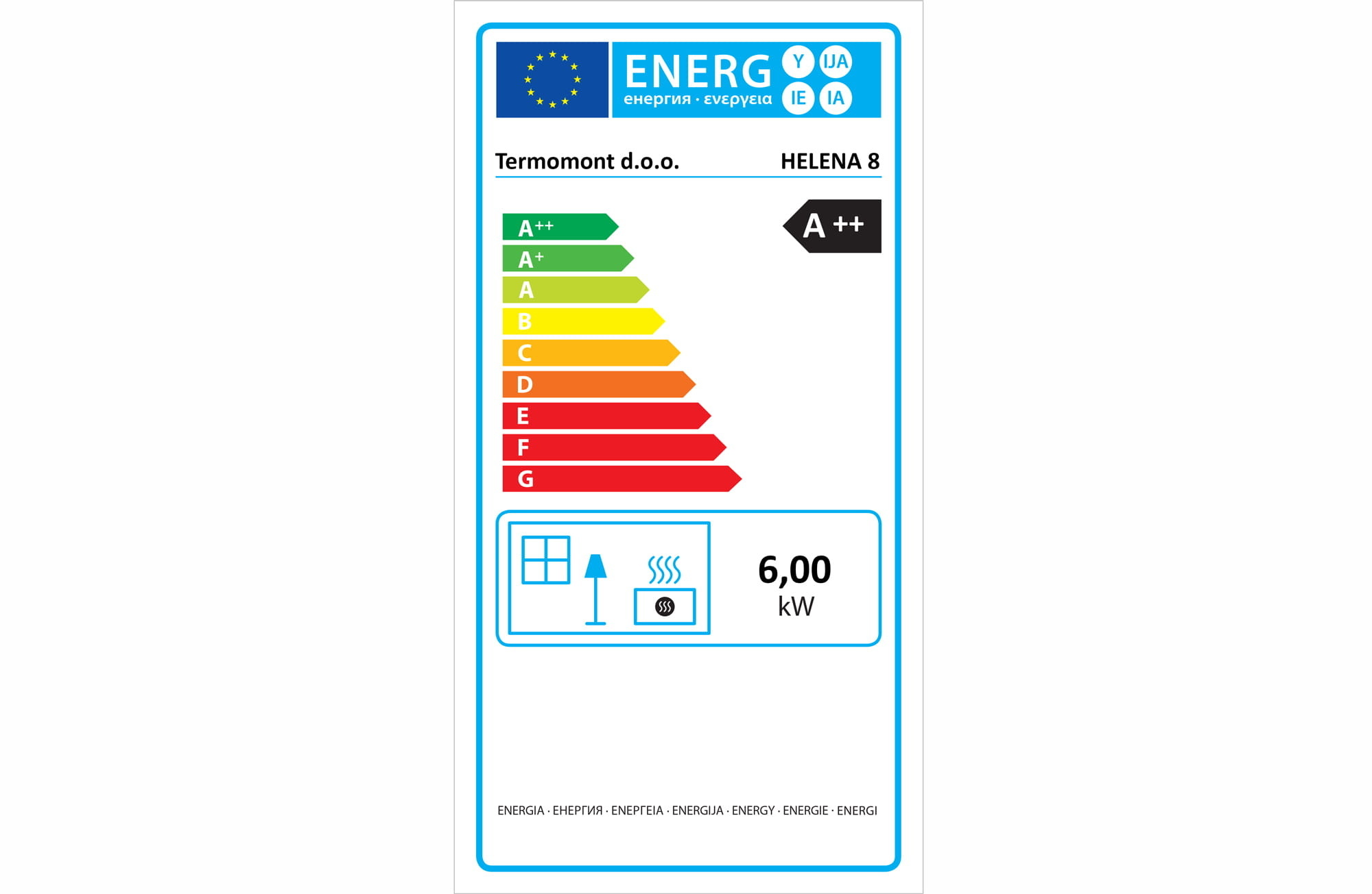 Pelletkachel - 8kW - beige - energielabel A++ - smart