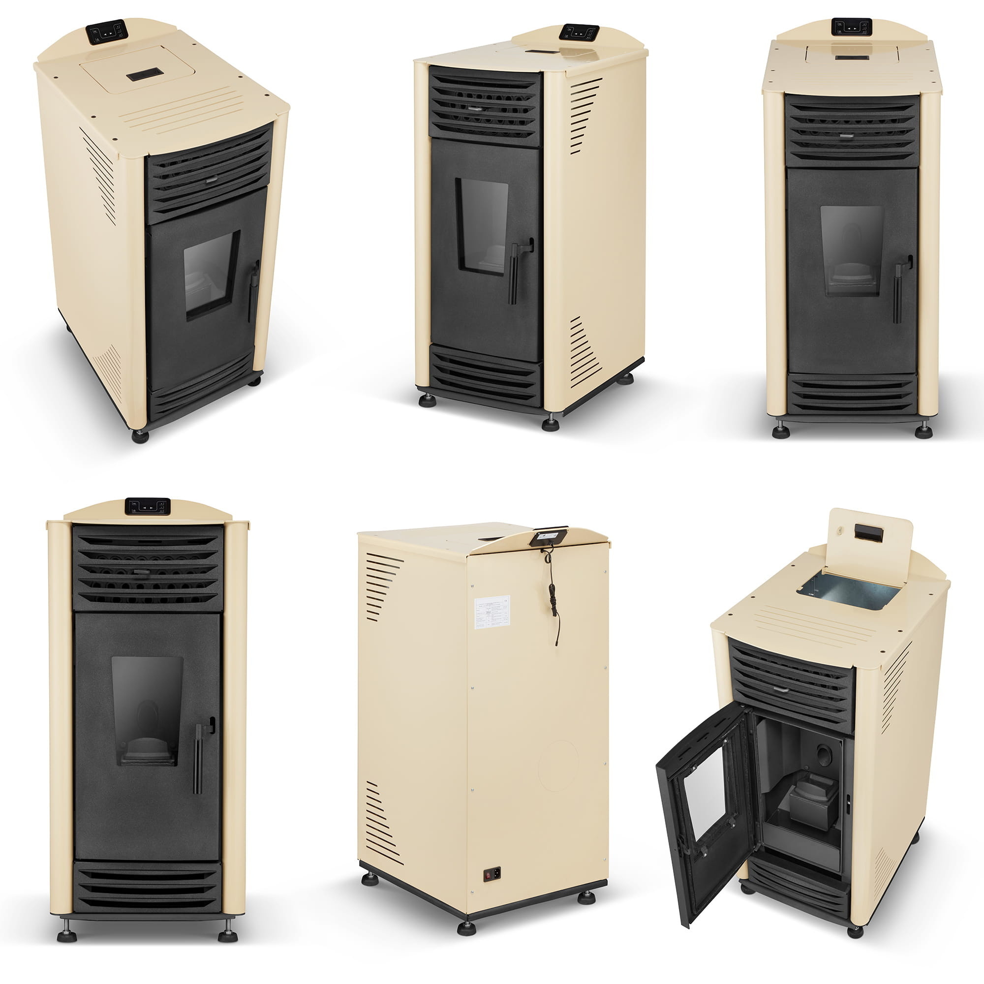 Pelletkachel - 8kW - beige - energielabel A++ - smart