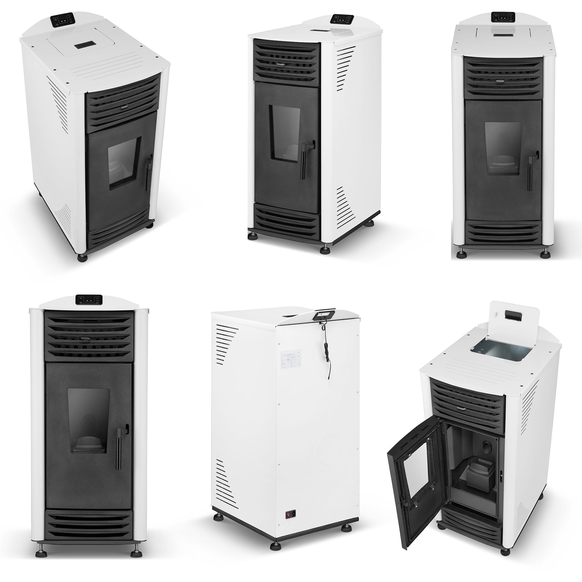 Pelletkachel - 8kW - wit - energielabel A++ - smart