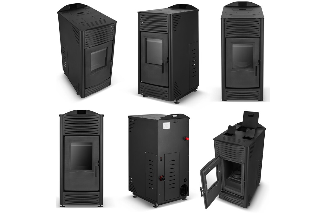 Pelletkachel - 15kW - zwart - energielabel A++ - smart