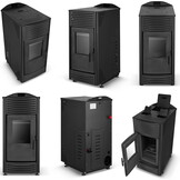 Pelletkachel - 15kW - zwart - energielabel A++ - smart