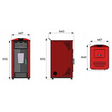 Pelletkachel - 8kW - rood - energielabel A++ - smart