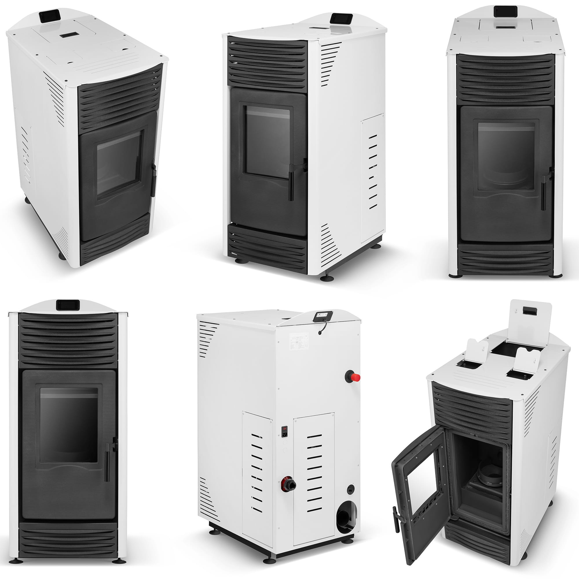 Pelletkachel - 15kW - wit - energielabel A++ - smart