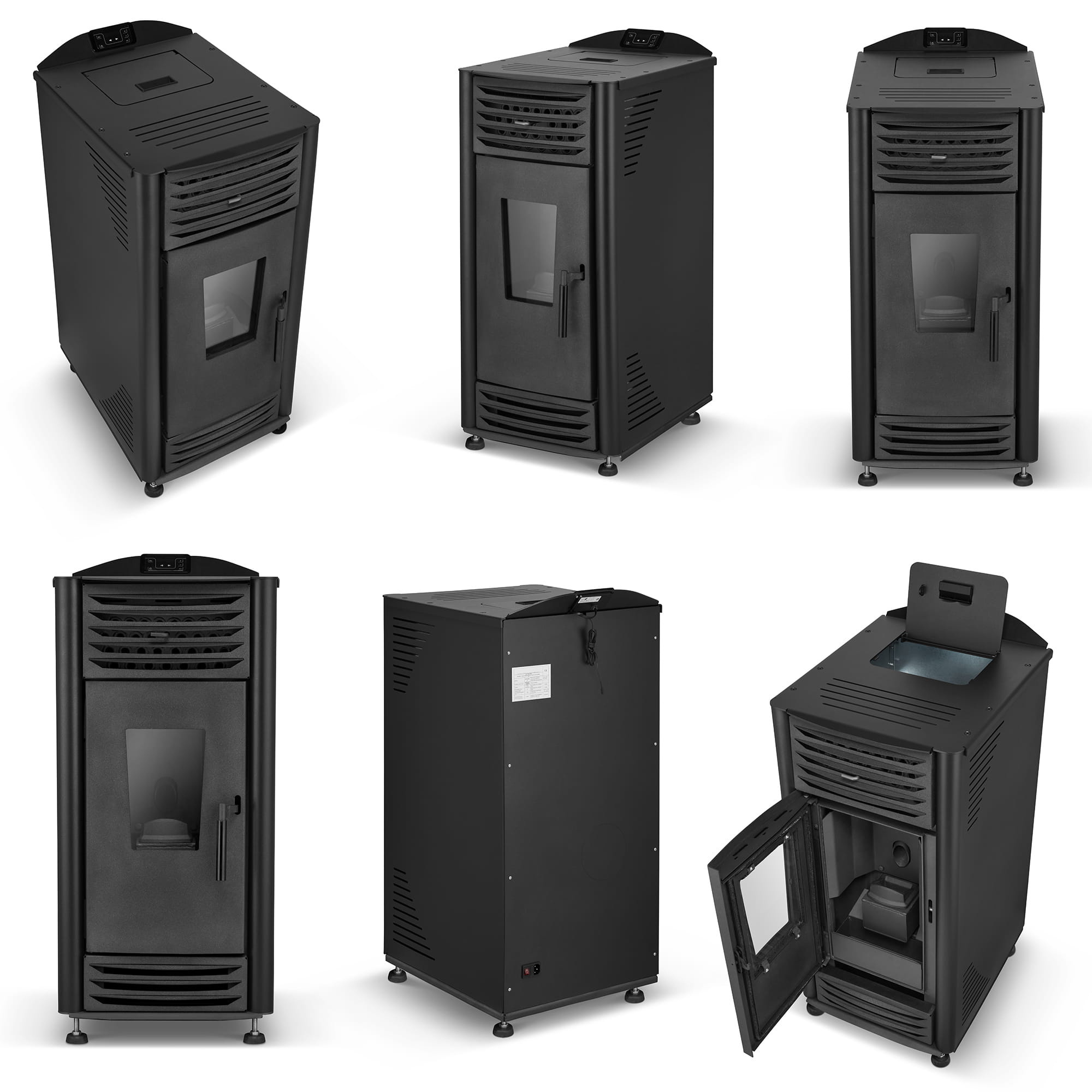 Pelletkachel - 8kW - zwart - energielabel A++ - smart