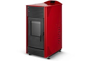 Pelletkachel - 15kW - rood - energielabel A++ - smart