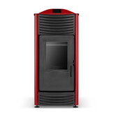 Pelletkachel - 15kW - rood - energielabel A++ - smart