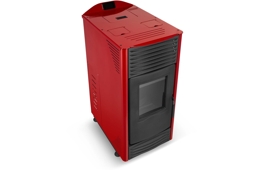 Pelletkachel - 15kW - rood - energielabel A++ - smart