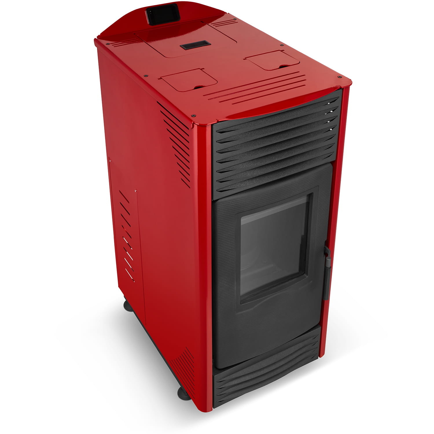 Pelletkachel - 15kW - rood - energielabel A++ - smart