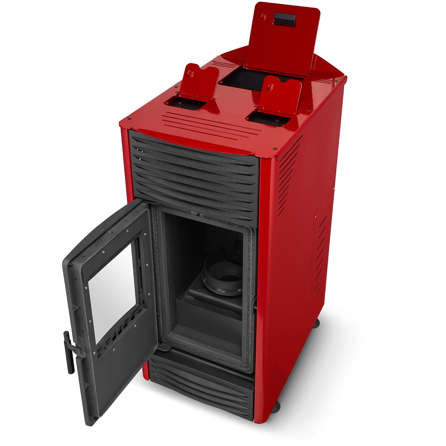 Pelletkachel - 15kW - rood - energielabel A++ - smart