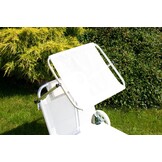 Ligbed - zonnebed - met luifel en wielen - inklapbaar - wit