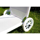 Ligbed - zonnebed - met luifel en wielen - inklapbaar - wit