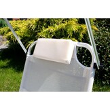 Ligbed - zonnebed - met luifel en wielen - inklapbaar - wit