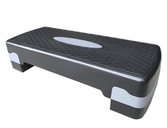 Aerobic step  - zwart grijs - verstelbaar - 67x28 cm