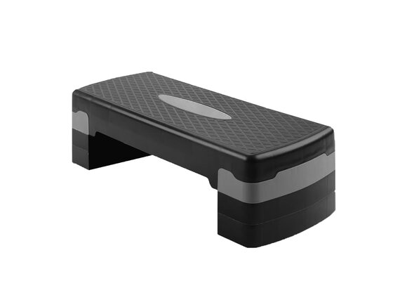 Aerobic step  - zwart grijs - 3 standen - 67x28 cm