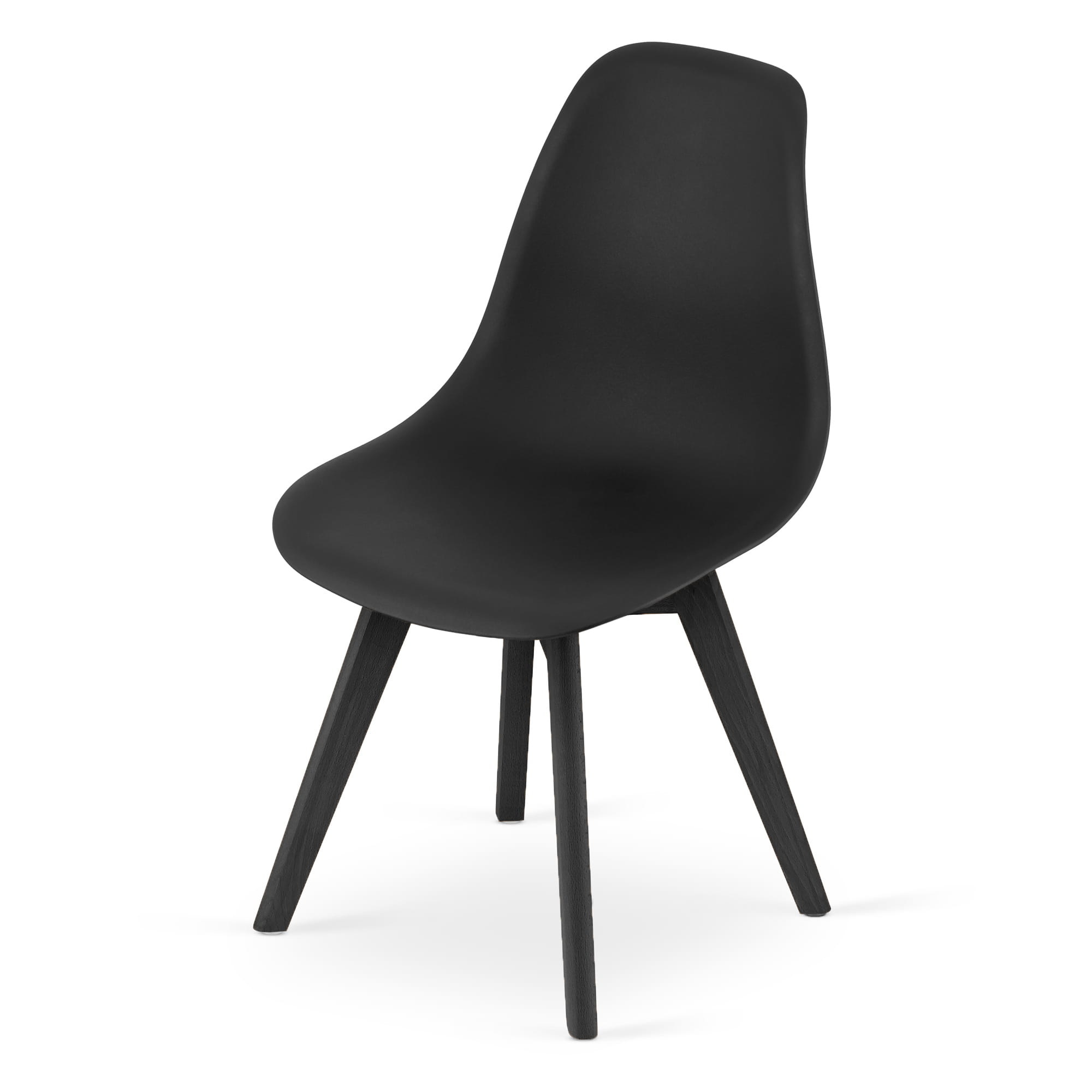 Eetkamerstoelen KITO - set van 4 - zwart - met zwart onderstel