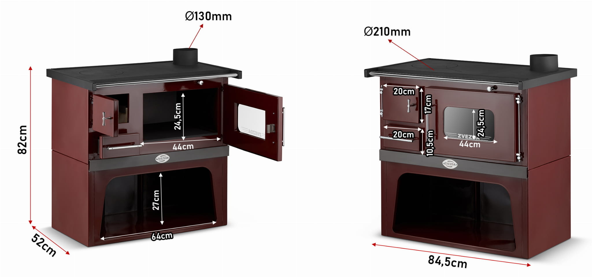 Houtfornuis - met kookplaat - 8 kW - A++
