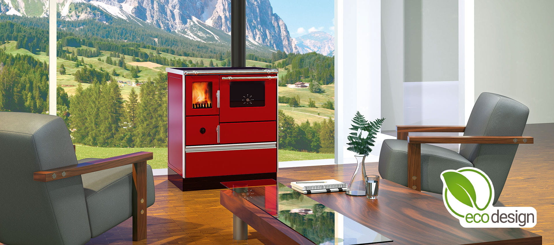 Houtkachel - 6,7 kW tot 8 kW -  energielabel A+