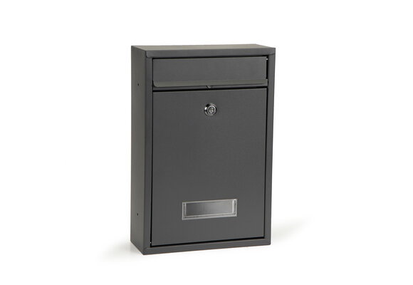 Brievenbus met inkijk - 32 x 21,5 cm – staal – antraciet