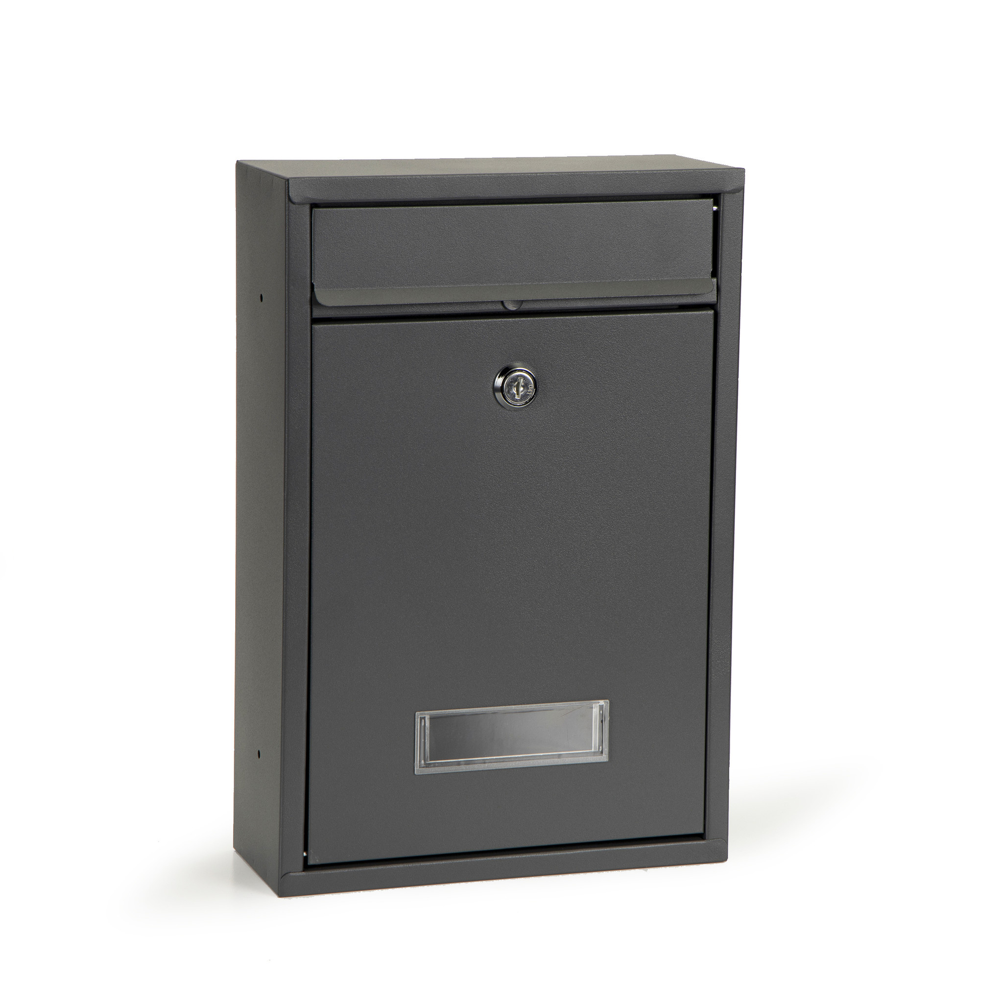 Brievenbus met inkijk - 32 x 21,5 cm – staal – antraciet