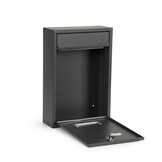 Brievenbus met inkijk - 32 x 21,5 cm – staal – antraciet