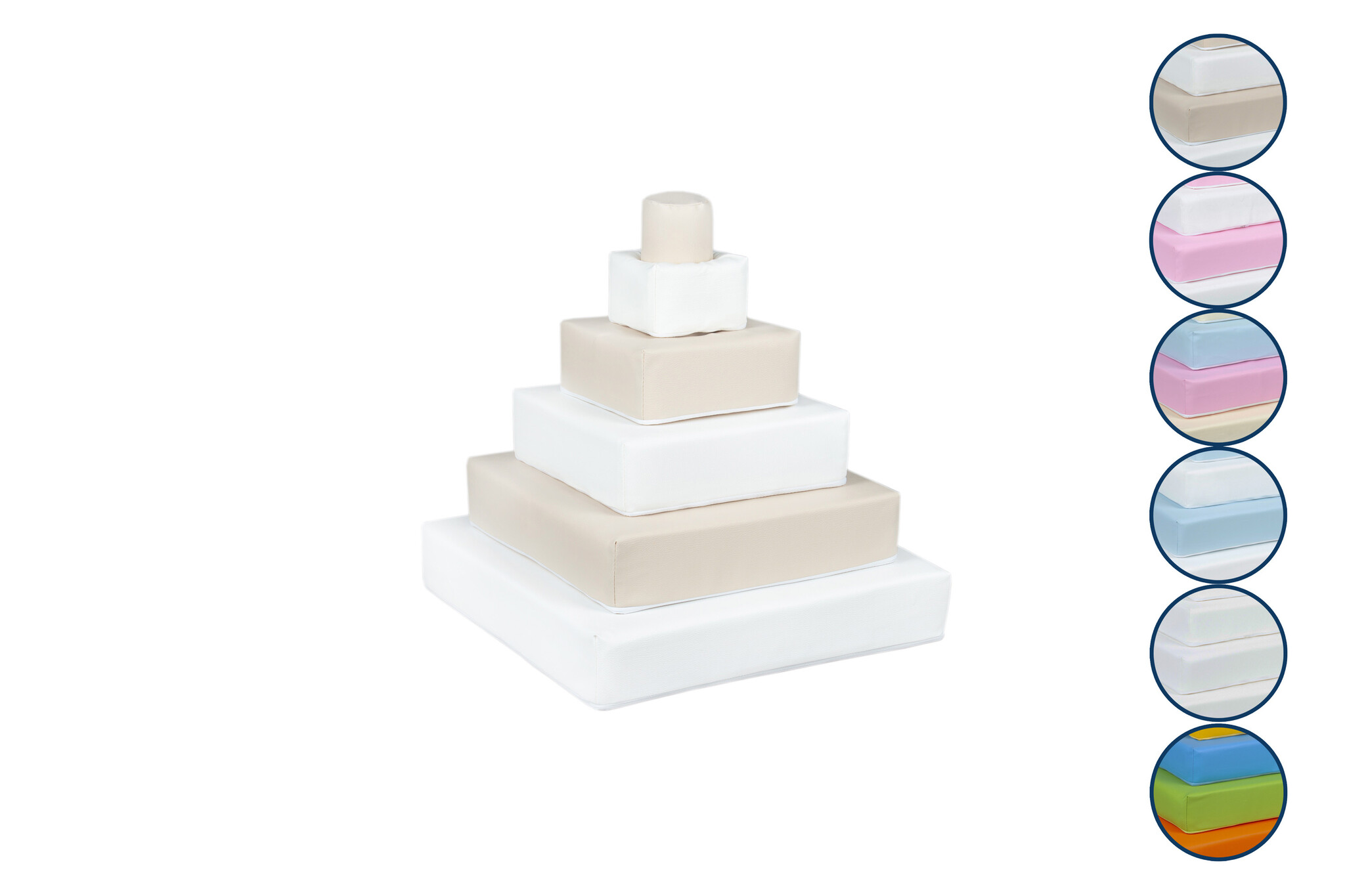 Foam blokken - stapel toren - 55x55x60cm - wit beige