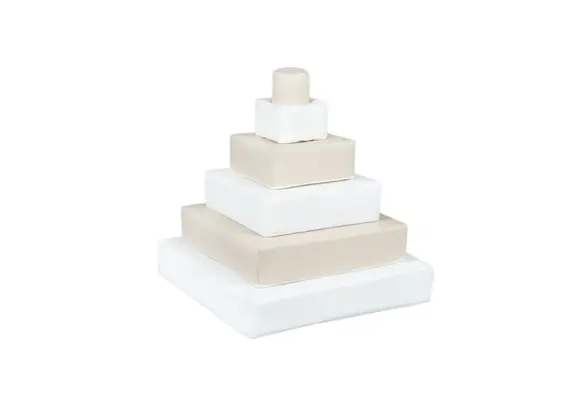 Foam blokken - stapel toren - 55x55x60cm - wit beige