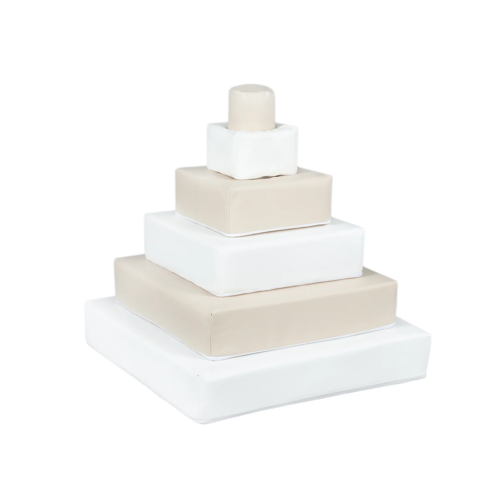 Foam blokken - stapel toren - 55x55x60cm - wit beige