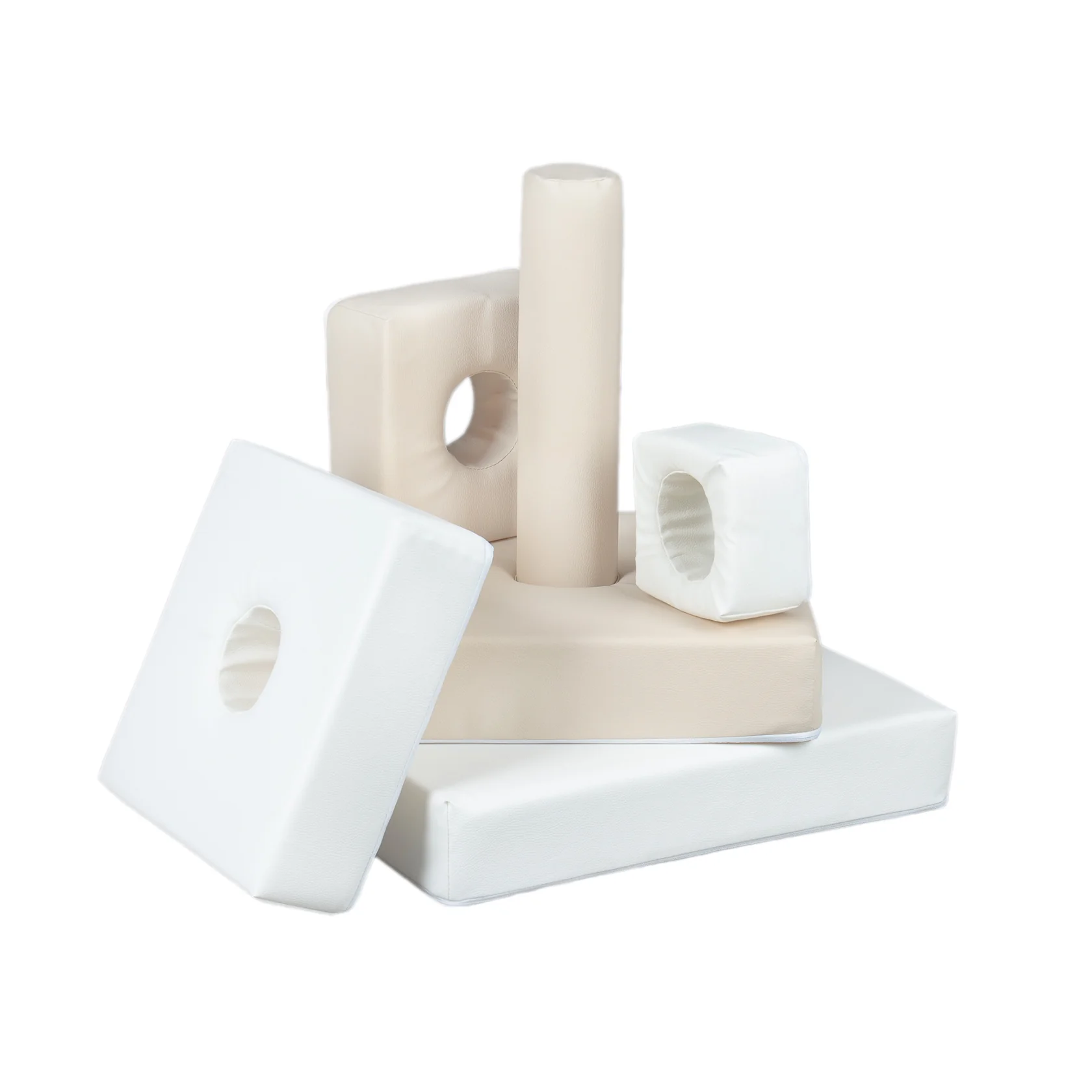 Foam blokken - stapel toren - 55x55x60cm - wit beige