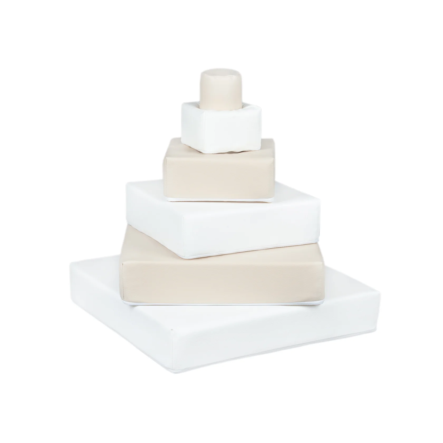 Foam blokken - stapel toren - 55x55x60cm - wit beige