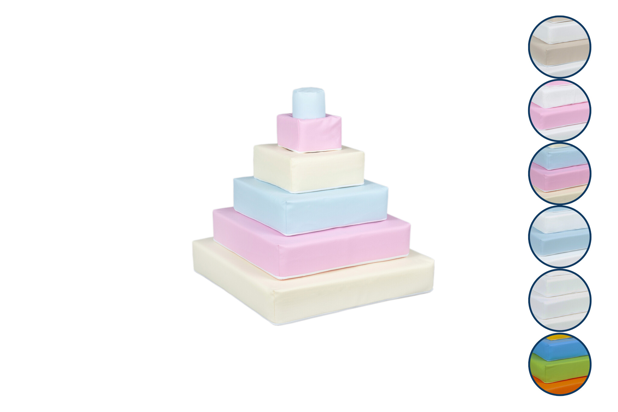 Foam blokken - stapel toren - 55x55x60cm - pastel kleuren